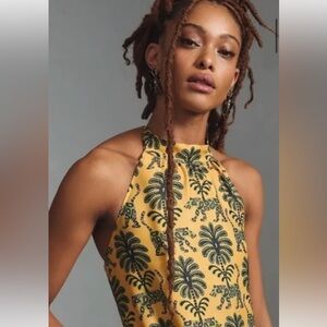 FARM RIO x ANTHROPOLOGIE YELLOW MAXI DRESS SIZE XS